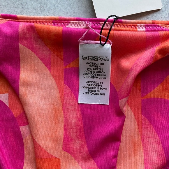 Peixoto Tonie Grapefruit Grove Pink and Orange Tie Bikini Bottom XS - Picture 13 of 14